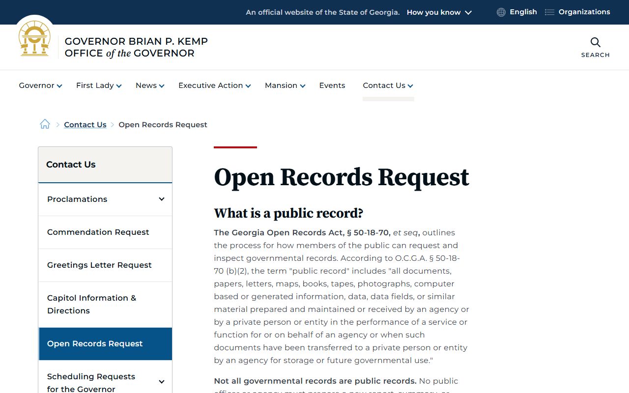 Pierce County court records Georgia open records request guidance