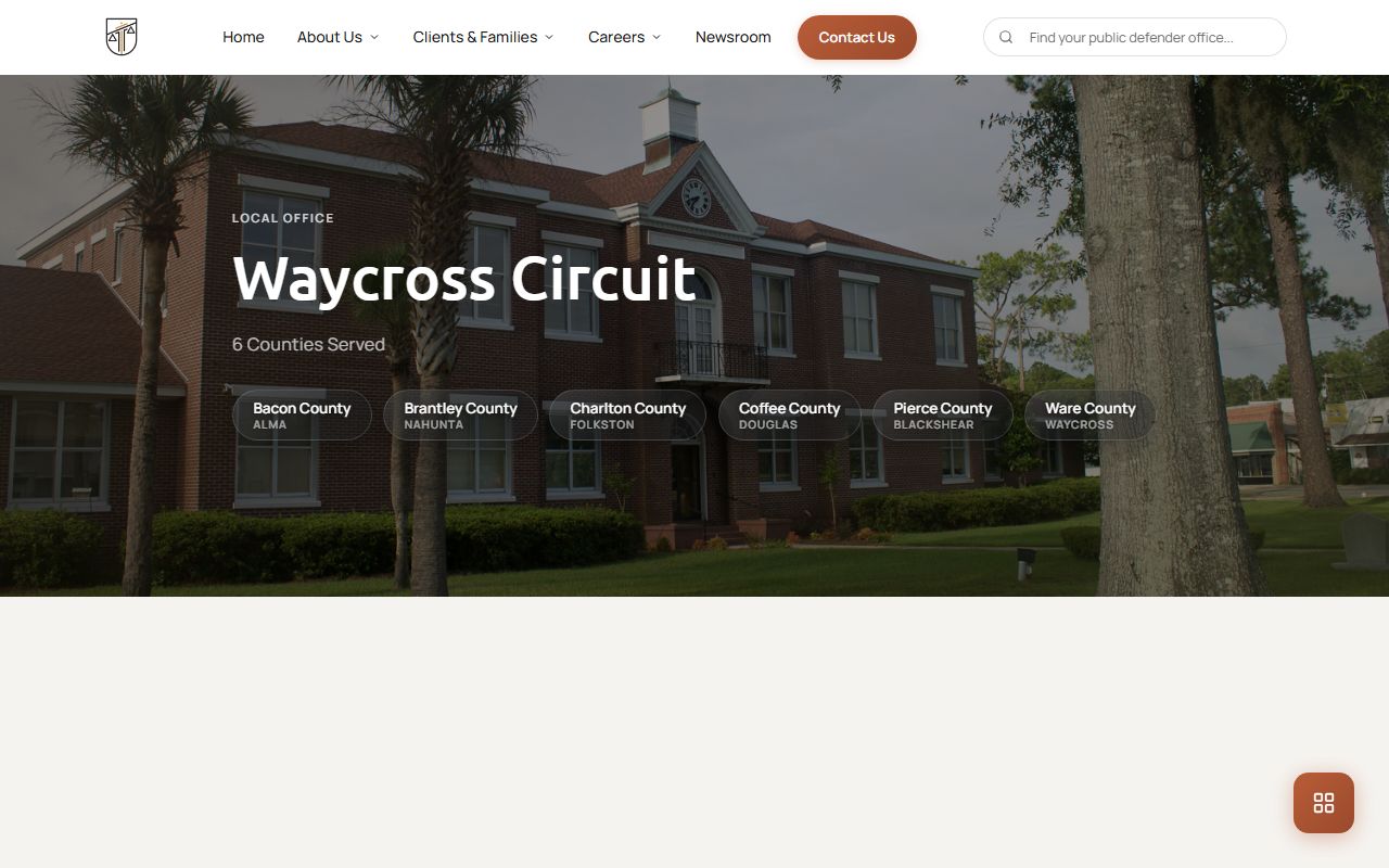 Pierce County criminal court records Waycross Circuit public defender information