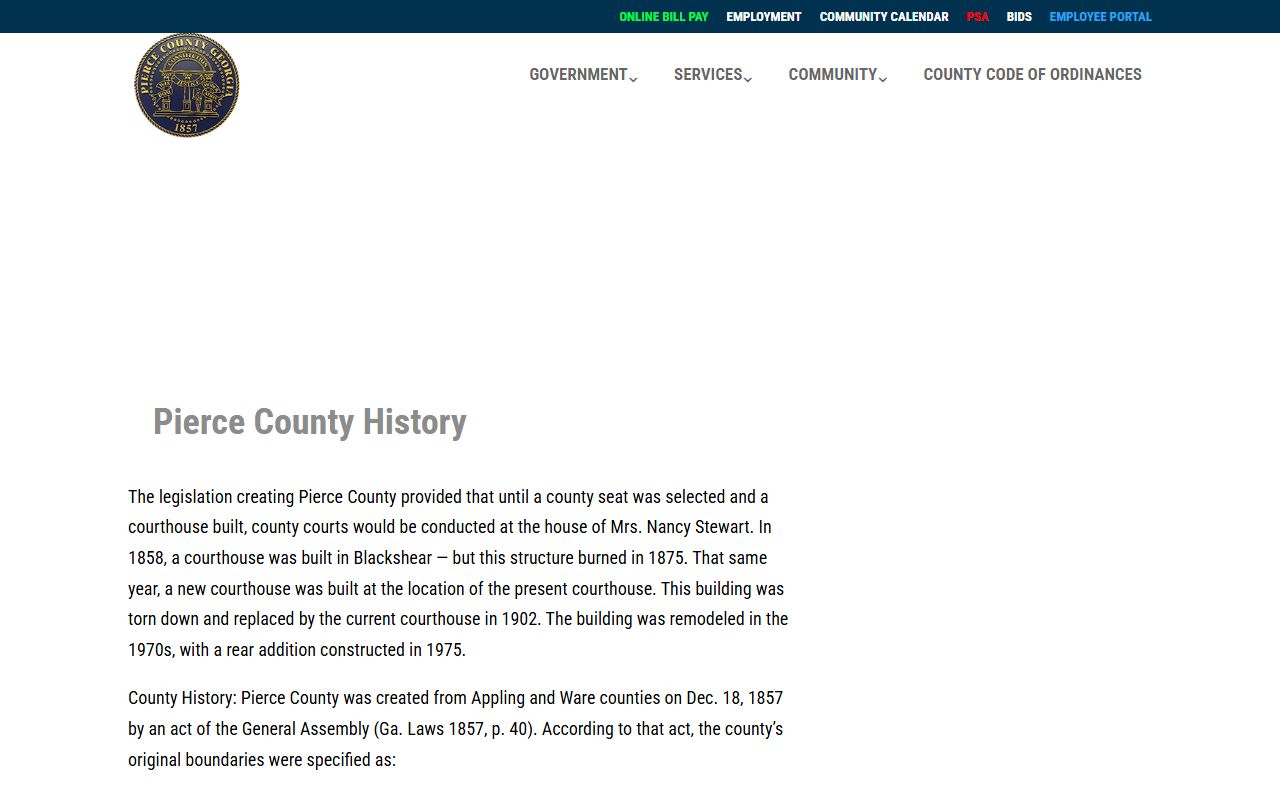Pierce County court records courthouse history source