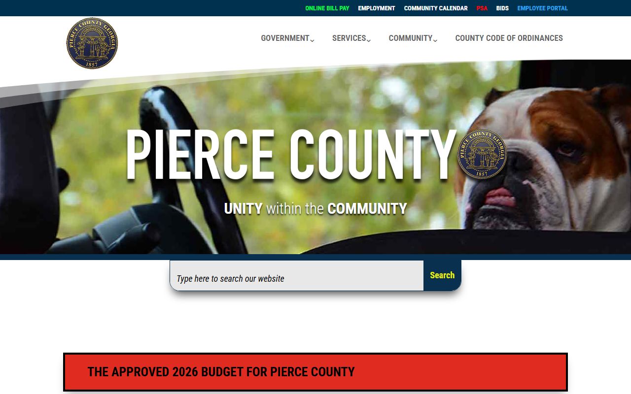 Pierce County court records access from the county homepage