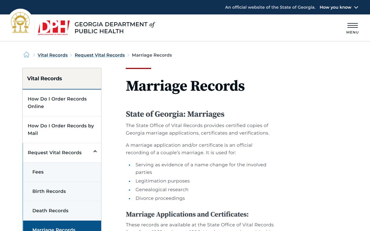 Pierce County marriage records through Georgia DPH