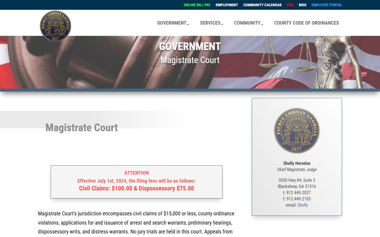 Pierce County warrant records Magistrate Court source